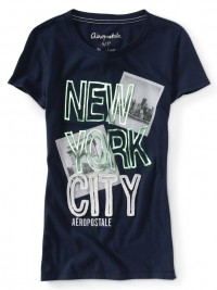 Dámské triko NYC Taped Photo Graphic T - Modrá